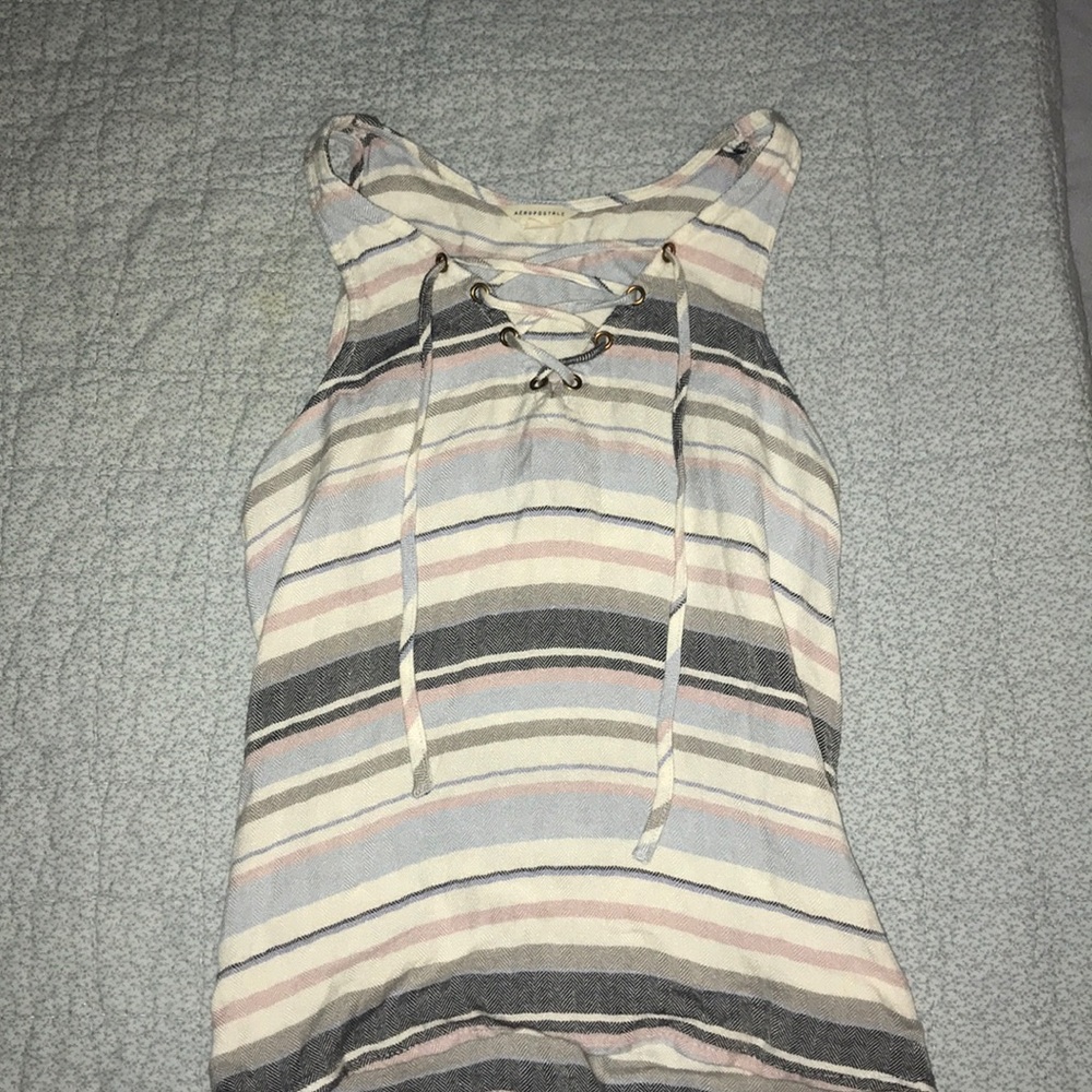 Aeropostale beachy lace up tank top